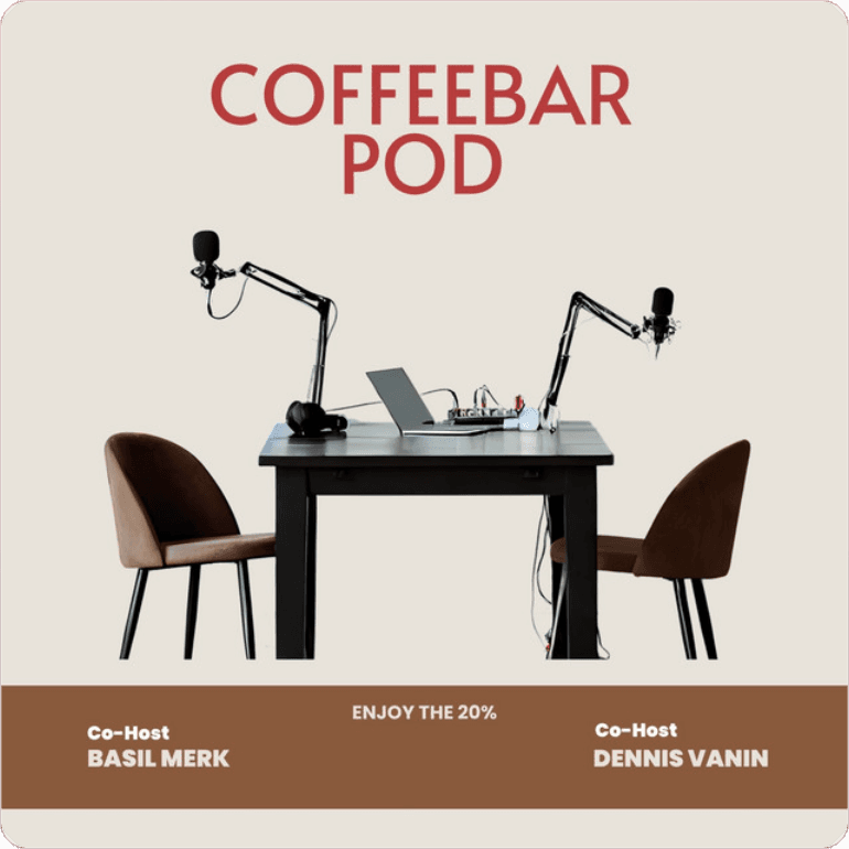 The podcast album cover for coffee pod